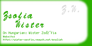 zsofia wister business card